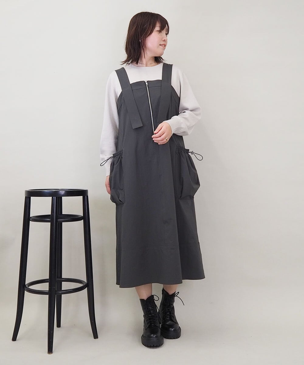 ZMFCE12120 al'aise modulation(アレーズモジュレーション) 【洗える】手書き風メッセージ刺繍ニット ベージュ