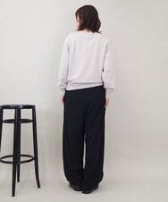 ZMFCE12120 al'aise modulation(アレーズモジュレーション) 【洗える】手書き風メッセージ刺繍ニット ベージュ