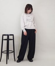 ZMFCE12120 al'aise modulation(アレーズモジュレーション) 【洗える】手書き風メッセージ刺繍ニット ベージュ
