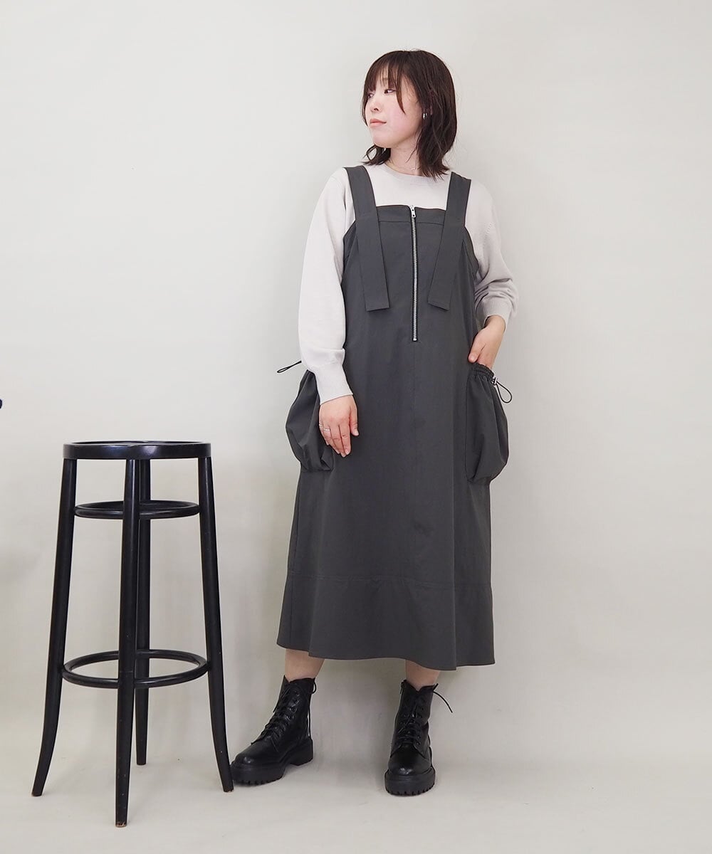 ZMFCE12120 al'aise modulation(アレーズモジュレーション) 【洗える】手書き風メッセージ刺繍ニット ベージュ