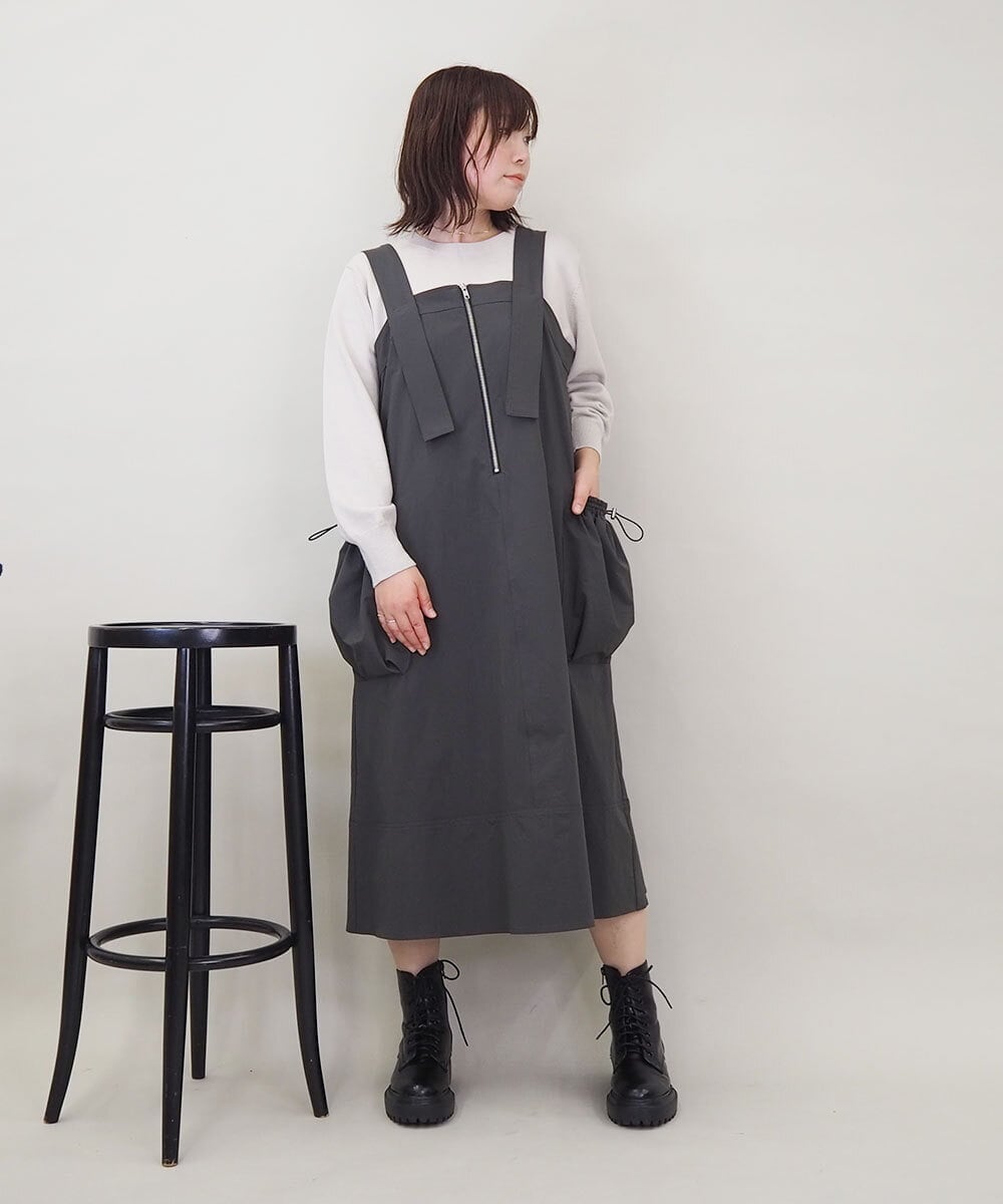 ZMFCE12120 al'aise modulation(アレーズモジュレーション) 【洗える】手書き風メッセージ刺繍ニット ベージュ