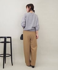 ZMFCE12120 al'aise modulation(アレーズモジュレーション) 【洗える】手書き風メッセージ刺繍ニット ライトグレー