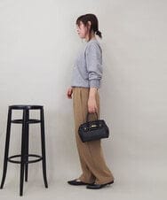 ZMFCE12120 al'aise modulation(アレーズモジュレーション) 【洗える】手書き風メッセージ刺繍ニット ライトグレー