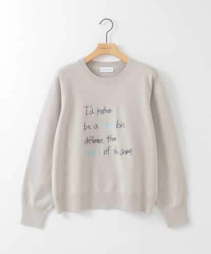 ZMFCE12120 al'aise modulation 【洗える】手書き風メッセージ刺繍ニット