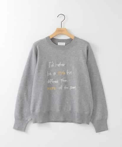 ZMFCE12120 al'aise modulation 【洗える】手書き風メッセージ刺繍ニット