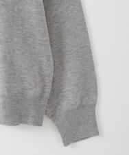 ZMFCE12120 al'aise modulation(アレーズモジュレーション) 【洗える】手書き風メッセージ刺繍ニット ライトグレー