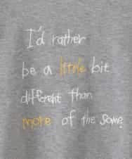 ZMFCE12120 al'aise modulation(アレーズモジュレーション) 【洗える】手書き風メッセージ刺繍ニット ライトグレー