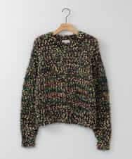 ZMFCE13130 al'aise modulation(アレーズモジュレーション) 【洗える】カラフルシャギーニットプルオーバー ブラック