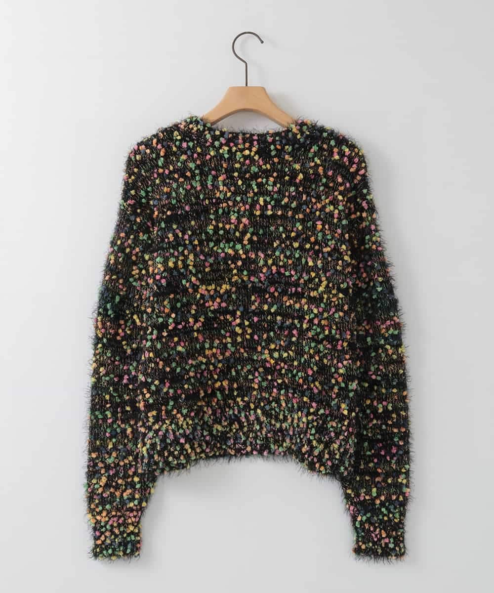 ZMFCE13130 al'aise modulation(アレーズモジュレーション) 【洗える】カラフルシャギーニットプルオーバー ブラック