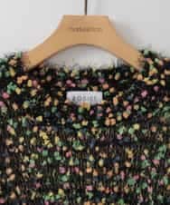 ZMFCE13130 al'aise modulation(アレーズモジュレーション) 【洗える】カラフルシャギーニットプルオーバー ブラック