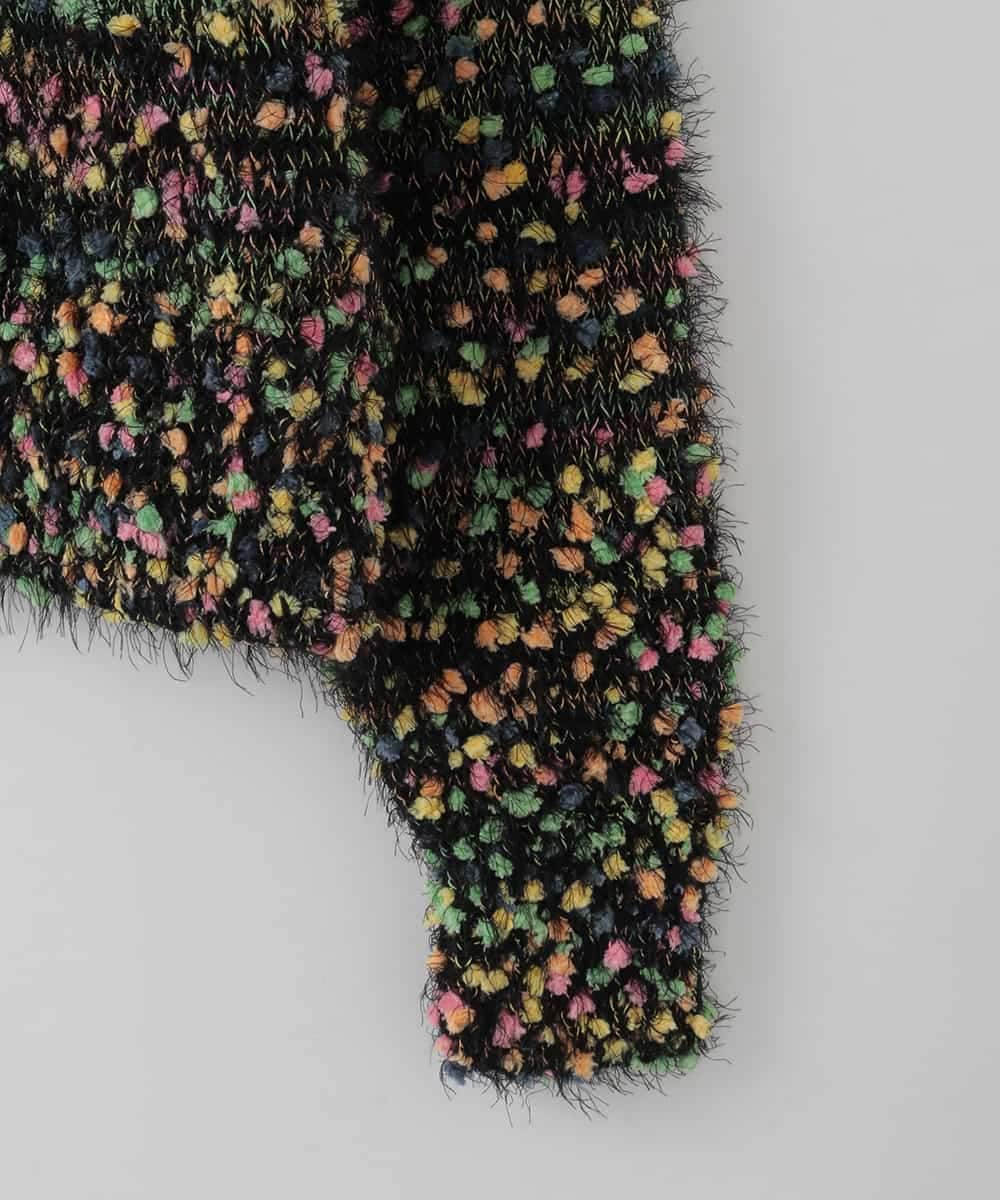 ZMFCE13130 al'aise modulation(アレーズモジュレーション) 【洗える】カラフルシャギーニットプルオーバー ブラック