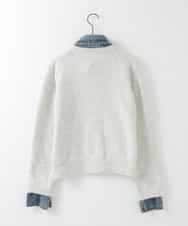 ZMFCE14108 al'aise modulation(アレーズモジュレーション) デニムドッキングニットカーディガン ホワイト