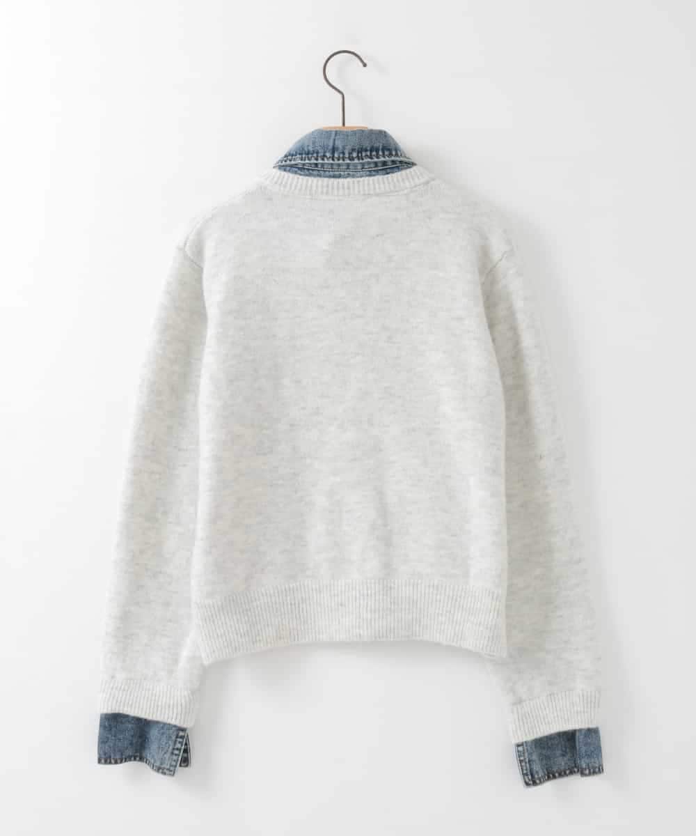 ZMFCE14108 al'aise modulation(アレーズモジュレーション) デニムドッキングニットカーディガン ホワイト