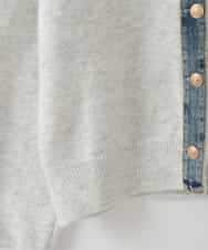 ZMFCE14108 al'aise modulation(アレーズモジュレーション) デニムドッキングニットカーディガン ホワイト