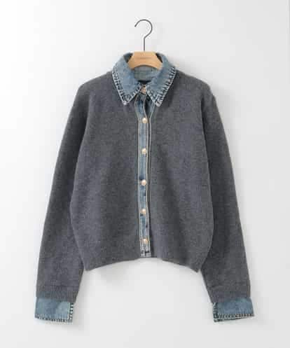 ZMFCE14108 al'aise modulation デニムドッキングニットカーディガン