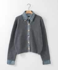 ZMFCE14108 al'aise modulation(アレーズモジュレーション) デニムドッキングニットカーディガン ダークグレー