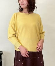 ZMFCE15098 al'aise modulation(アレーズモジュレーション) 【洗える】ラウンドヘムニットプルオーバー ライトイエロー