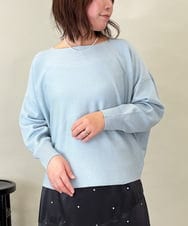 ZMFCE15098 al'aise modulation(アレーズモジュレーション) 【洗える】ラウンドヘムニットプルオーバー ライトブルー