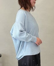 ZMFCE15098 al'aise modulation(アレーズモジュレーション) 【洗える】ラウンドヘムニットプルオーバー ライトブルー
