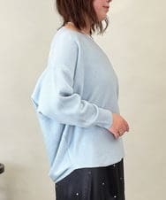 ZMFCE15098 al'aise modulation(アレーズモジュレーション) 【洗える】ラウンドヘムニットプルオーバー ライトブルー