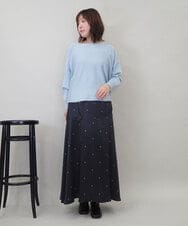 ZMFCE15098 al'aise modulation(アレーズモジュレーション) 【洗える】ラウンドヘムニットプルオーバー ライトブルー