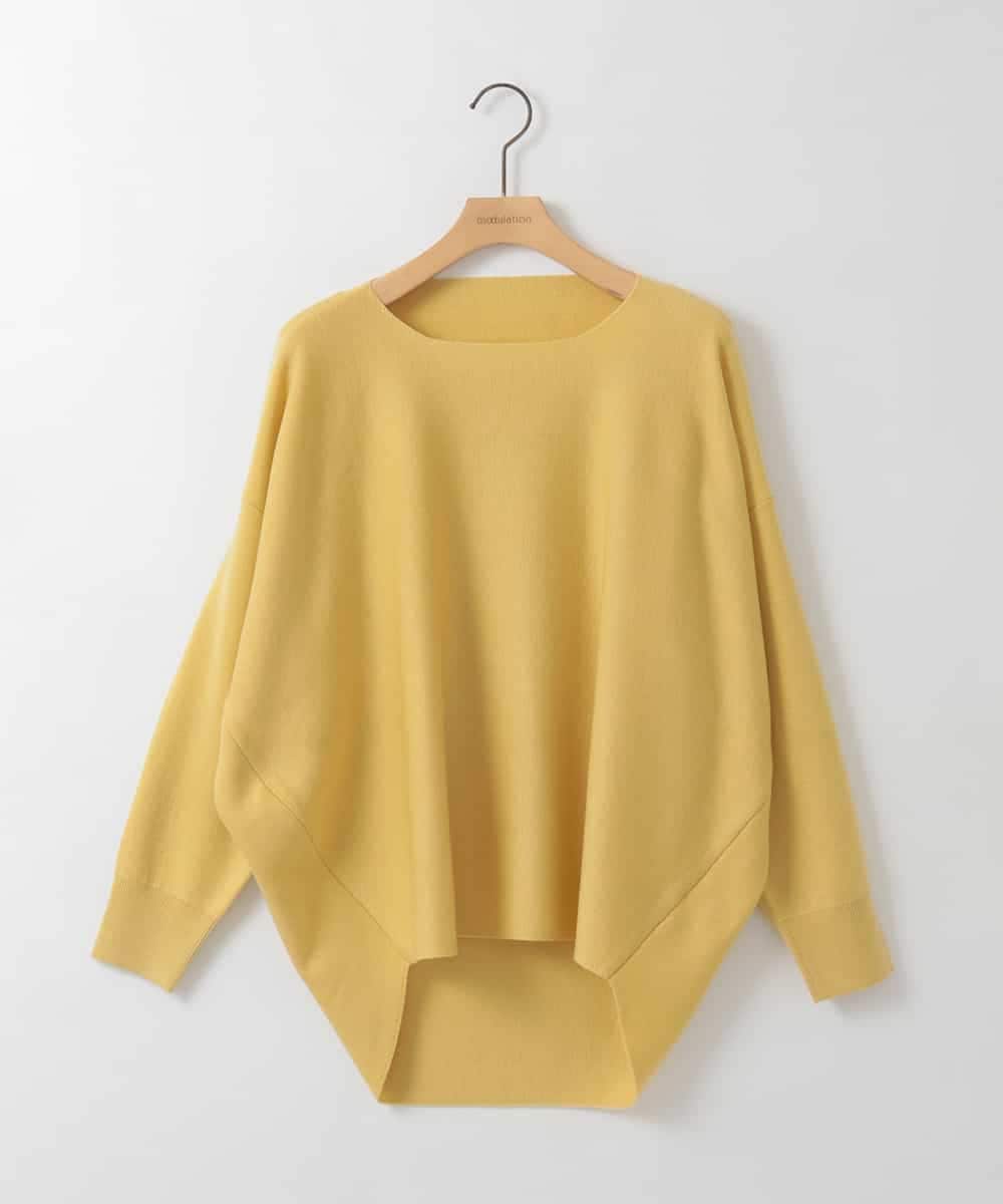 ZMFCE15098 al'aise modulation(アレーズモジュレーション) 【洗える】ラウンドヘムニットプルオーバー ライトイエロー