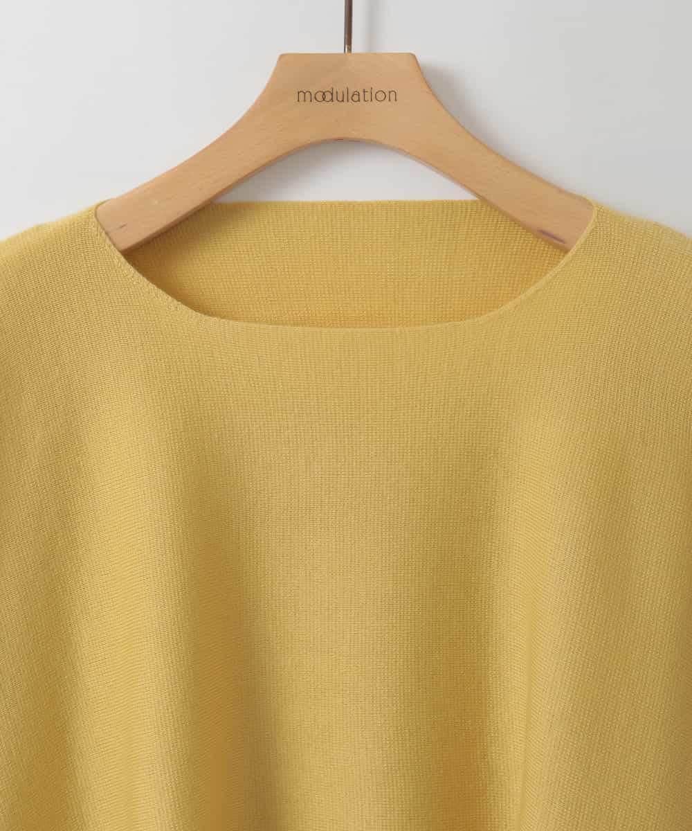 ZMFCE15098 al'aise modulation(アレーズモジュレーション) 【洗える】ラウンドヘムニットプルオーバー ライトイエロー