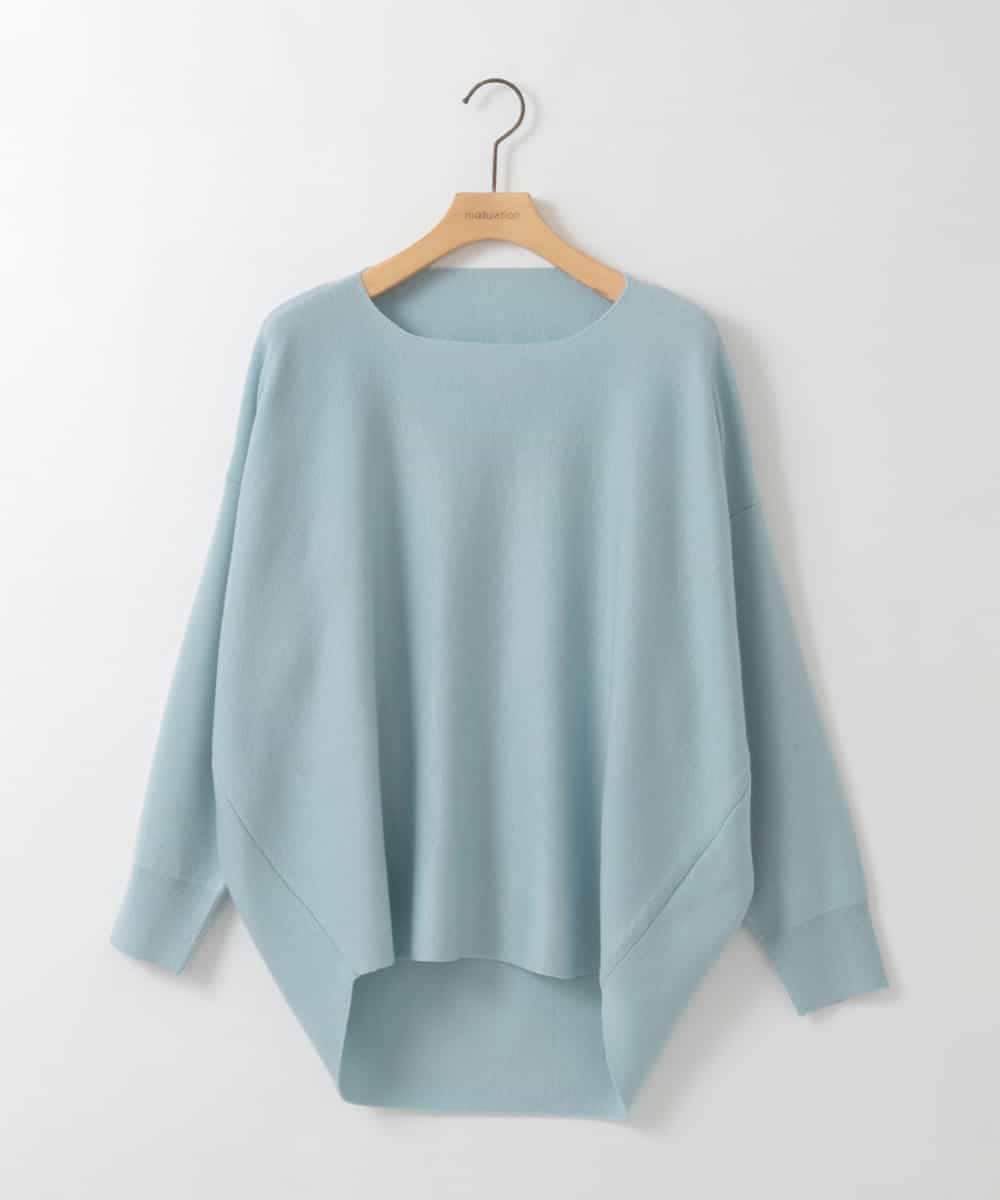 ZMFCE15098 al'aise modulation(アレーズモジュレーション) 【洗える】ラウンドヘムニットプルオーバー ライトブルー