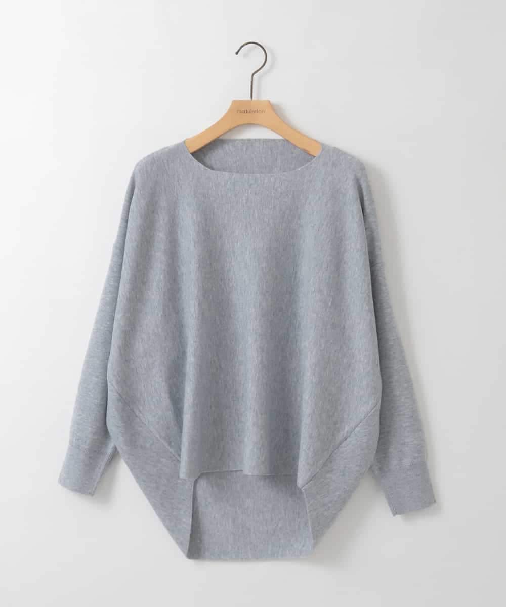 ZMFCE15098 al'aise modulation(アレーズモジュレーション) 【洗える】ラウンドヘムニットプルオーバー ライトグレー