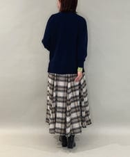 ZMFCE21145 al'aise modulation(アレーズモジュレーション) 【洗える】配色レイヤードリブニットプルオーバー ネイビー