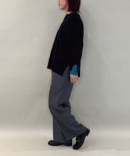 ZMFCE21145 al'aise modulation(アレーズモジュレーション) 【洗える】配色レイヤードリブニットプルオーバー ブラック