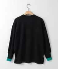 ZMFCE21145 al'aise modulation(アレーズモジュレーション) 【洗える】配色レイヤードリブニットプルオーバー ブラック