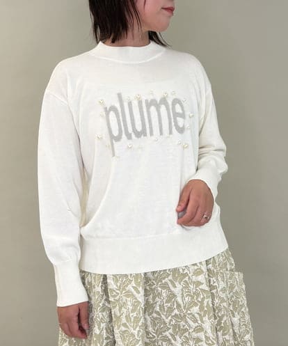 ZMFCE23155 al'aise modulation 【洗える】フロントロゴデザインニットプルオーバー