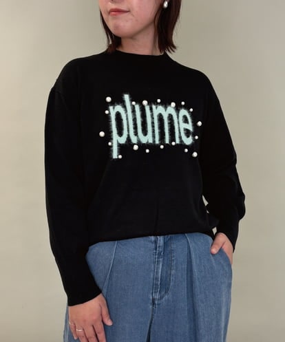 ZMFCE23155 al'aise modulation 【洗える】フロントロゴデザインニットプルオーバー