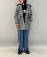 ZMFCE23155 al'aise modulation(アレーズモジュレーション) 【洗える】フロントロゴデザインニットプルオーバー ブラック