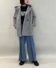 ZMFCE23155 al'aise modulation(アレーズモジュレーション) 【洗える】フロントロゴデザインニットプルオーバー ブラック