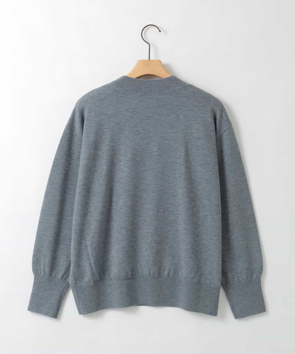 ZMFCE23155 al'aise modulation(アレーズモジュレーション) 【洗える】フロントロゴデザインニットプルオーバー ダークグレー