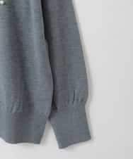 ZMFCE23155 al'aise modulation(アレーズモジュレーション) 【洗える】フロントロゴデザインニットプルオーバー ダークグレー