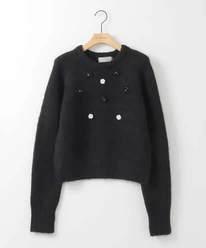 ZMFCE25150 al'aise modulation スパングルフラワーデザインニットプルオーバー