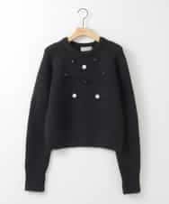 ZMFCE25150 al'aise modulation(アレーズモジュレーション) スパングルフラワーデザインニットプルオーバー ブラック