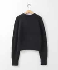 ZMFCE25150 al'aise modulation(アレーズモジュレーション) スパングルフラワーデザインニットプルオーバー ブラック