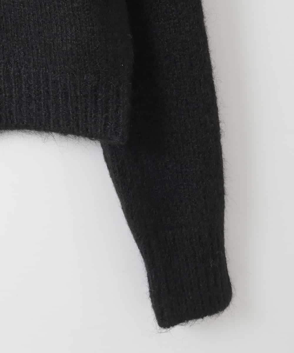 ZMFCE25150 al'aise modulation(アレーズモジュレーション) スパングルフラワーデザインニットプルオーバー ブラック