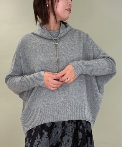 ZMFCE30169 al'aise modulation 【日本製】ドロストネックドルマンニットプルオーバー