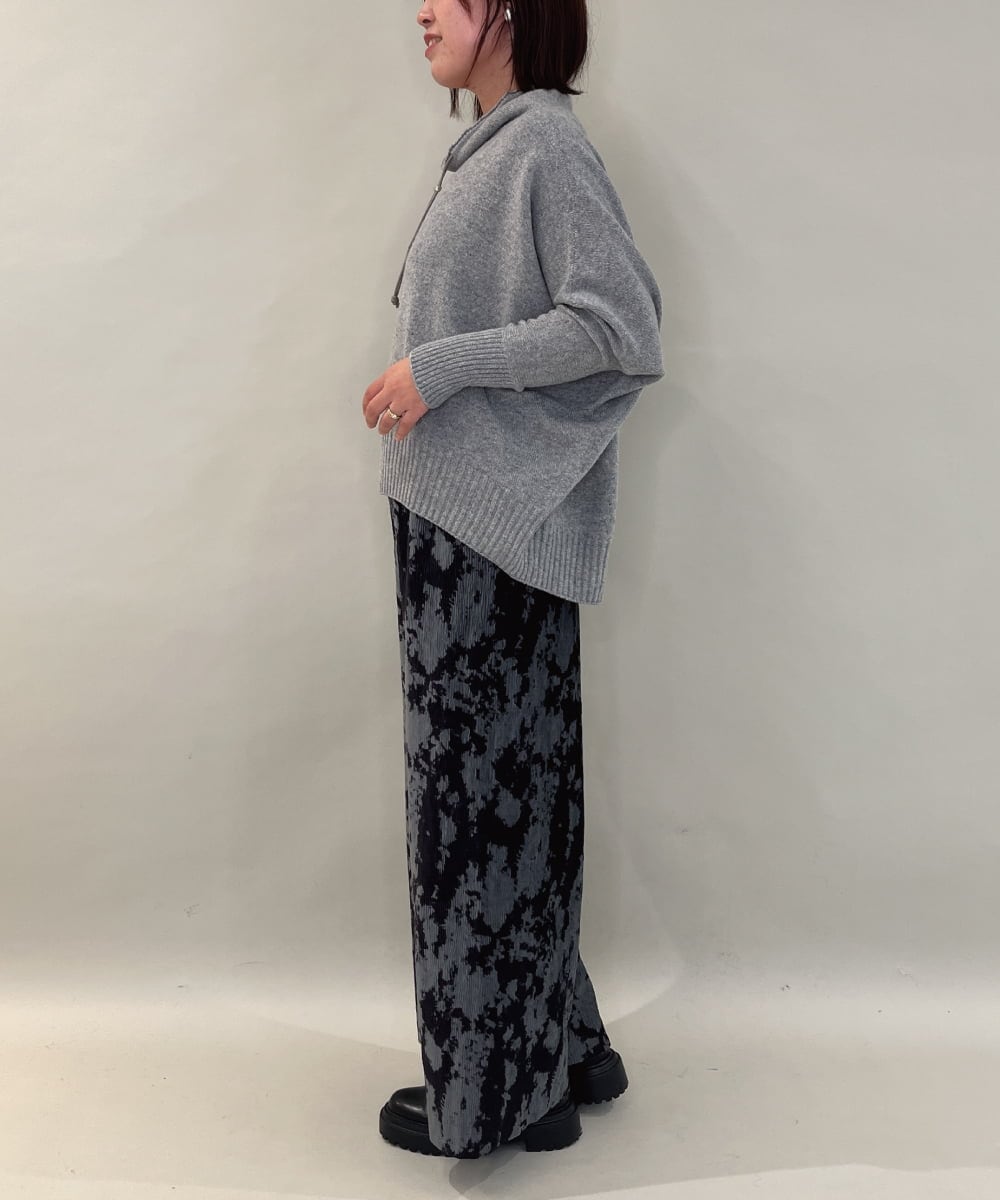 ZMFCE30169 al'aise modulation(アレーズモジュレーション) 【日本製】ドロストネックドルマンニットプルオーバー ライトグレー