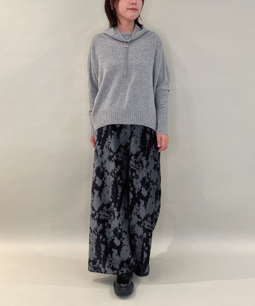 ZMFCE30169 al'aise modulation(アレーズモジュレーション) 【日本製】ドロストネックドルマンニットプルオーバー ライトグレー