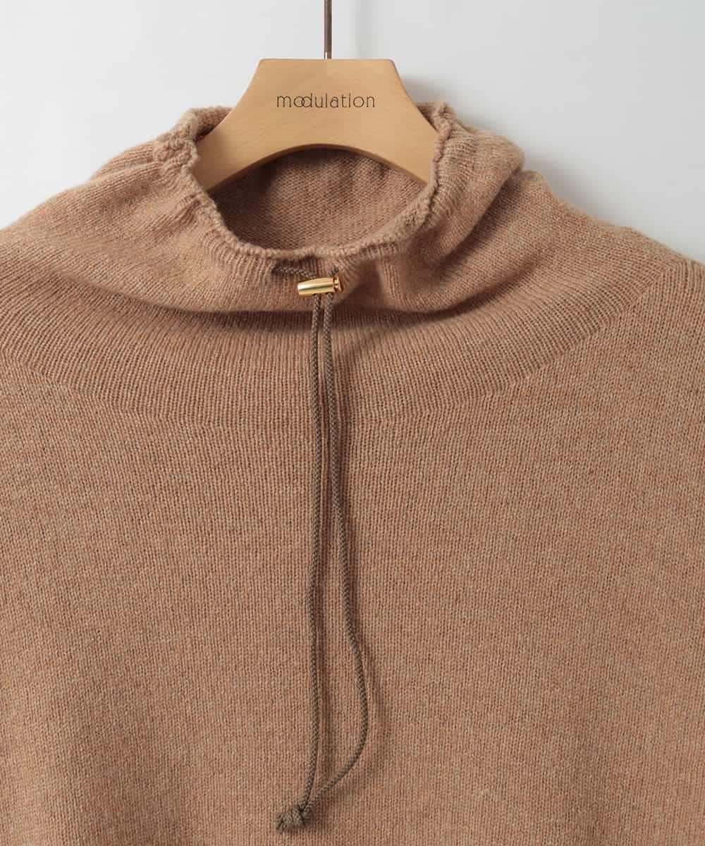 ZMFCE30169 al'aise modulation(アレーズモジュレーション) 【日本製】ドロストネックドルマンニットプルオーバー ベージュ