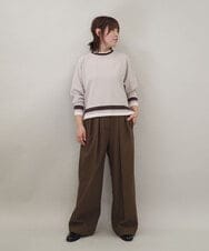 ZMFCE31130 al'aise modulation(アレーズモジュレーション) 【洗える/日本製】配色リブジャージープルオーバー グレー