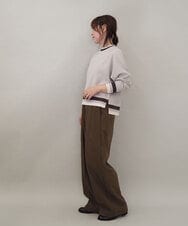 ZMFCE31130 al'aise modulation(アレーズモジュレーション) 【洗える/日本製】配色リブジャージープルオーバー グレー