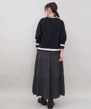 ZMFCE31130 al'aise modulation(アレーズモジュレーション) 【洗える/日本製】配色リブジャージープルオーバー ブラック