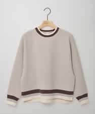 ZMFCE31130 al'aise modulation(アレーズモジュレーション) 【洗える/日本製】配色リブジャージープルオーバー グレー